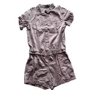 Michael Stars Taupe Buttoned Romper Jumpsuit, Size Medium, Khaki Material